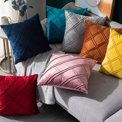 Funda de Almohada Cuadrille Terciopelo Suave para Sofá y Cama - Image 57
