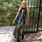 Bufanda Pequeña Patchwork Bicolor con Volantes Tejida