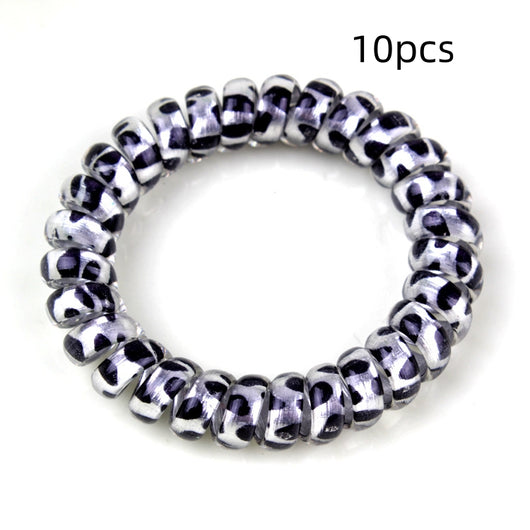 Elástico para Cabello Estampado Leopardo con Cordón Telefónico - Image 7