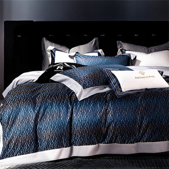 Juego de Cama Jacquard 160 Hilos Algodón Peinado Premium