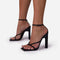 Sandalias de Tacón Alto para Mujer Talla Grande con Hebilla en Cuero Sintético