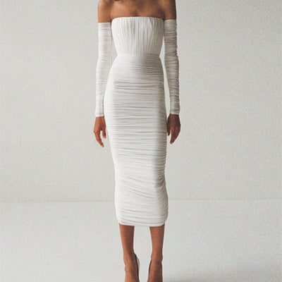 Vestido de Fiesta Ice Silk Largo Medio - Fresco para Verano
