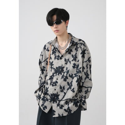 Camisa Vintage Jacquard Contraste Efecto Desgaste Manga Larga - Image 14