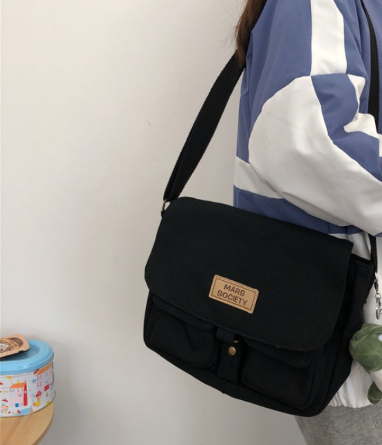 Mochila Retro Coreana de Lona para Estudiantes