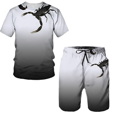 Conjunto de Shorts Casuales para Hombre con Estampado Digital 3D - Image 2