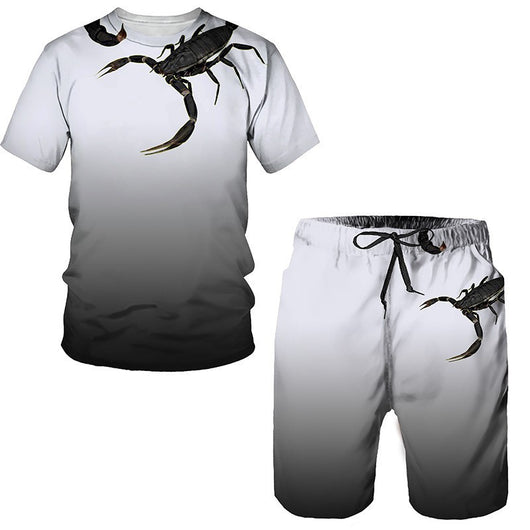 Conjunto de Shorts Casuales para Hombre con Estampado Digital 3D - Image 2