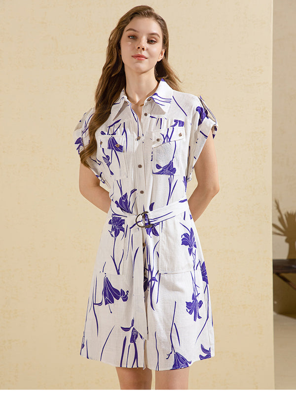 Vestido Blanco Elegante con Estampado Discreto para Mujer - Image 6