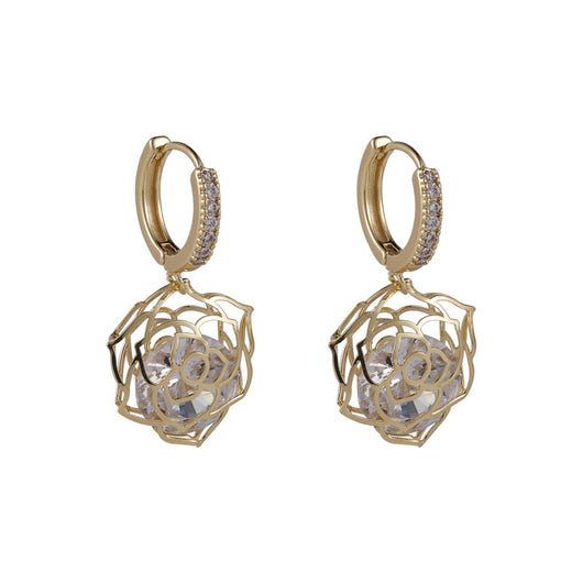Aretes de Circonio Hueco con Incrustaciones Brillantes y Zirconia Rosa - Image 8