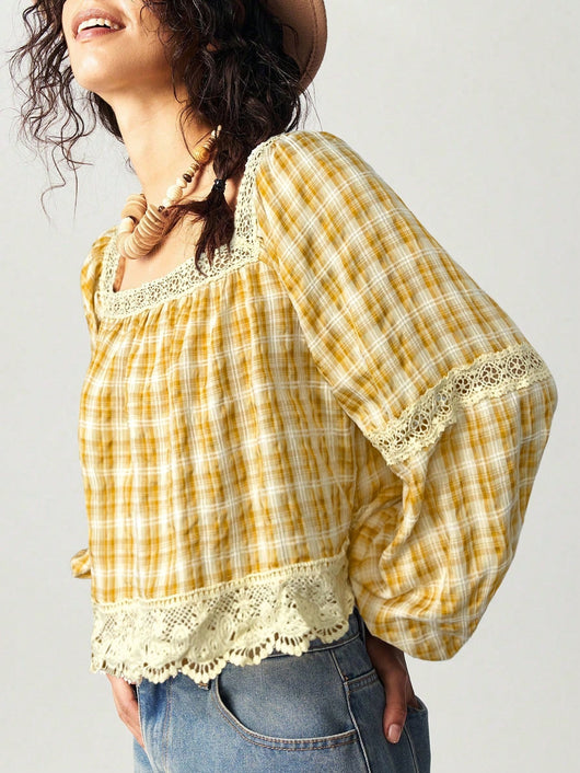 Blusa de Encaje Patchwork para Mujer - Image 22