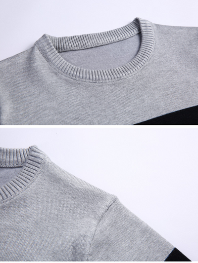 Suéter de Punto para Hombre con Rayas - Cuello Redondo Cálido - Image 7