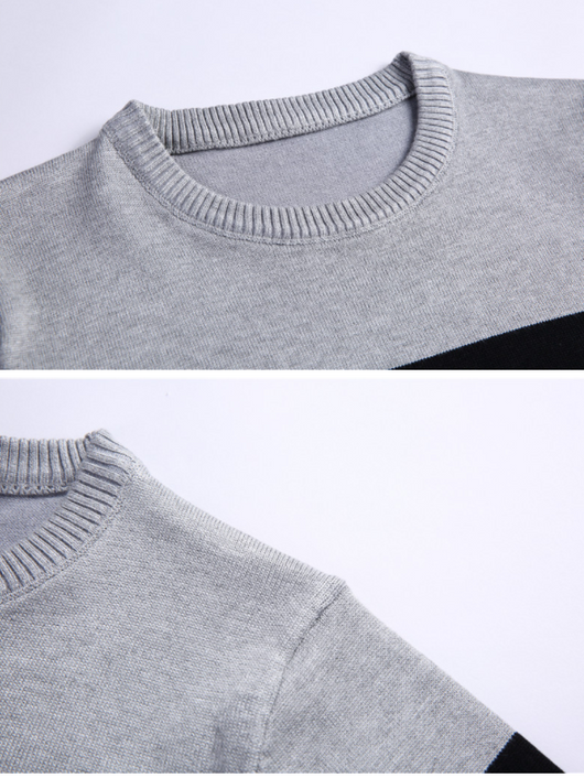 Suéter de Punto para Hombre con Rayas - Cuello Redondo Cálido - Image 7