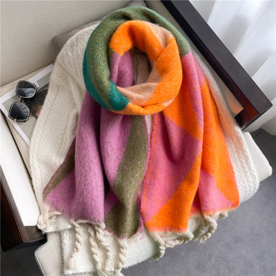 Bufanda Geométrica Acolchada de Invierno con Combinación de Colores - Image 11