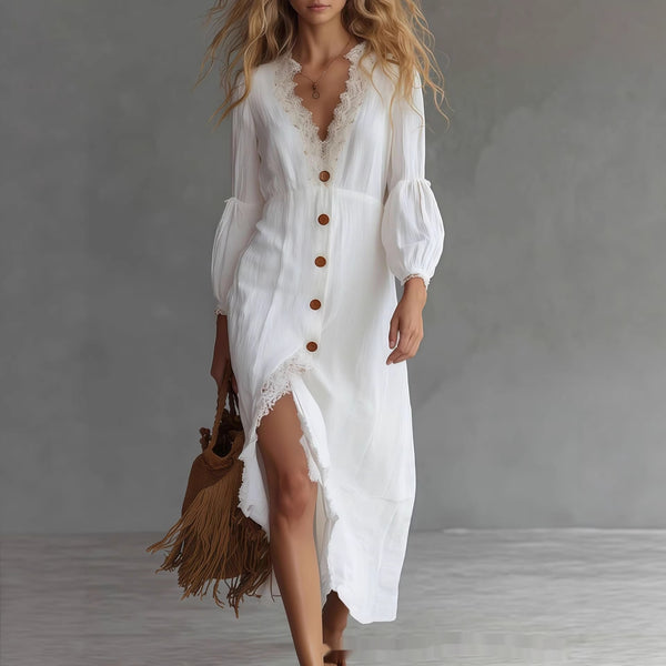Blusa Manga Larga Blanca Elegante