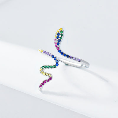 Anillo de Plata Esterlina con Diamantes Fancy Diseño Serpiente - Image 6