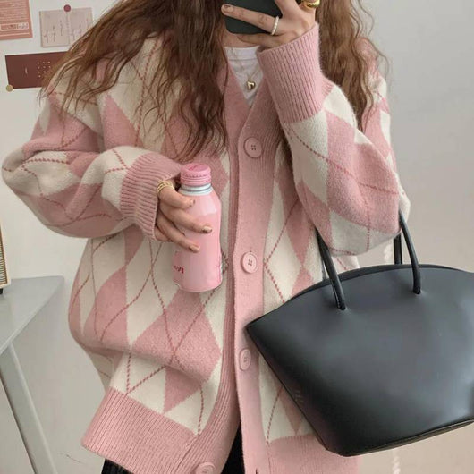 Cardigan Tejido Suelto Estilo Coreano para Estudiantes - Comodidad Casual - Image 9