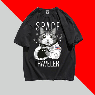 Playera Gato Astronauta con Diseño Graffiti - Image 6