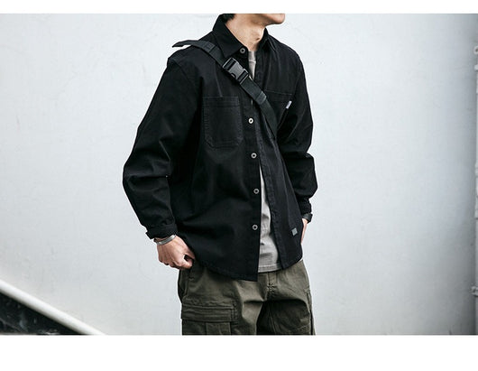 Chaqueta Casual Holgada con Bolsillos - Estilo Coreano para Hombres Jóvenes - Image 11