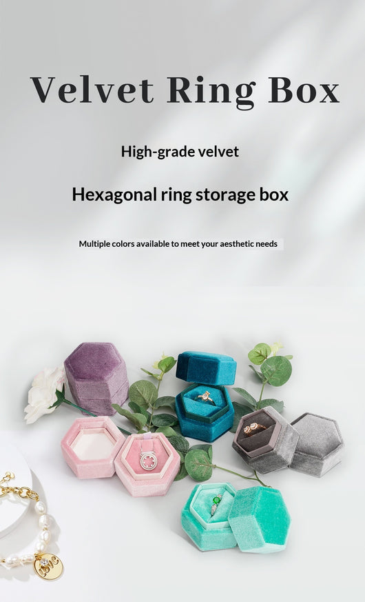 Caja de Terciopelo Hexagonal para Joyas Premium - Image 23