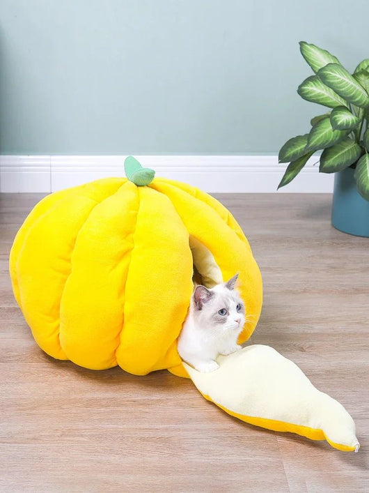 Cama Nido Cálida para Gatos - Casa Tipo Calabaza Cerrada con Bolsa de Dormir - Image 13