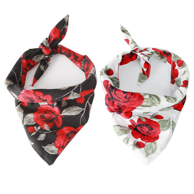 Toalla de Saliva de Algodón con Estampado de Rosa Roja - Image 9