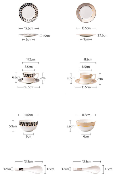 Juego de Vajilla de Porcelana Ósea Nórdica Lujo - Image 26