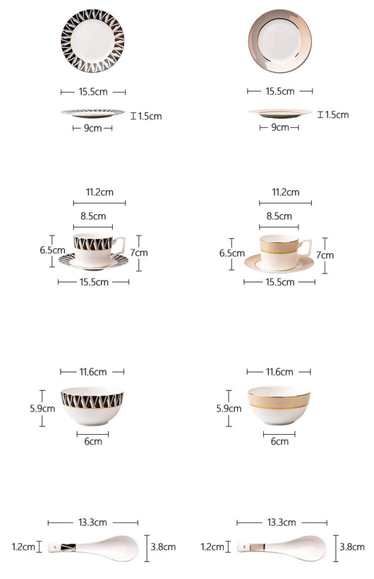 Juego de Vajilla de Porcelana Ósea Nórdica Lujo - Image 26