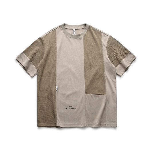 Camiseta Suelta Cuello Redondo con Costuras de Contraste para Hombre - Image 7