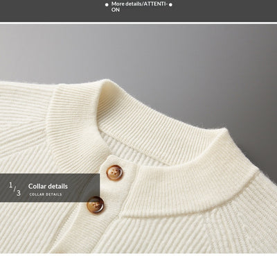 Suéter de Cachemira Cuello Medio Alto para Otoño e Invierno - Image 21