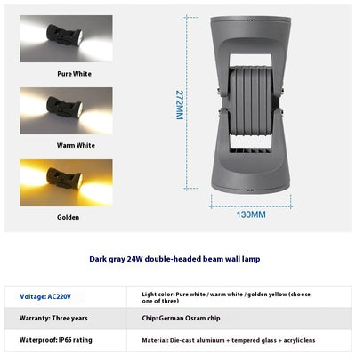 Lámpara de Pared Exterior Doble Cabezal IP65 - Iluminación Impermeable para Fachada - Image 16