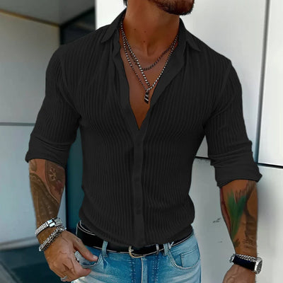 Cardigan Rayado Versátil para Hombre - Manga Larga - Image 6