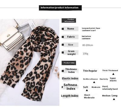 Bufanda Estampado Leopardo Otoño Invierno - Abrigo Suave de Cashmira Artificial - Image 9