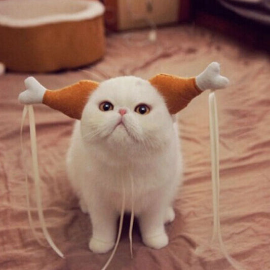 Diadema Divertida de Pata de Pollo para Mascotas - Gatos y Perros