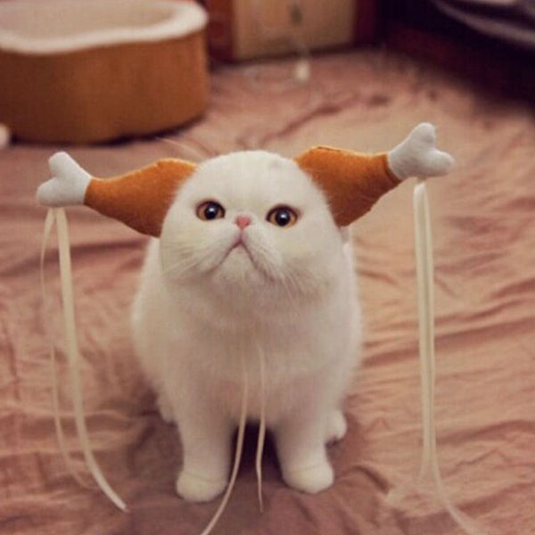 Diadema Divertida de Pata de Pollo para Mascotas - Gatos y Perros