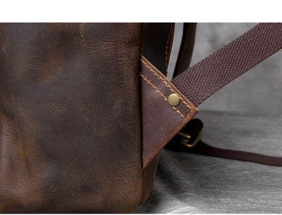 Mochila de Cuero Vintage Crazy Horse de Alta Capacidad - Image 16