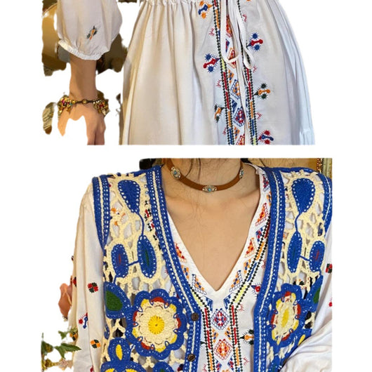 Chaleco Tejido Calado Vintage para Vacaciones de Verano Mujer - Image 6