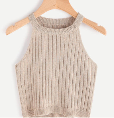 Chaleco Tejido Holgado de Tirantes Anchos - Diseño Minimalista Versátil - Image 10