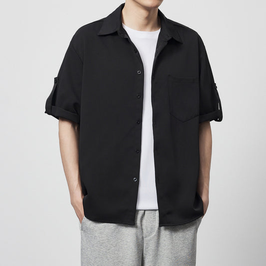 Camisa Básica Minimalista de Manga Corta en Algodón Twill - Image 2