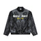 Chaqueta de Cuero para Hombre con Parches Bordados Estilo Locomotora Racing