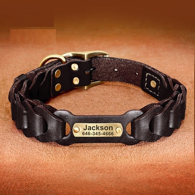 Collar de Cuero Trenzado para Perros Medianos y Grandes - Image 7