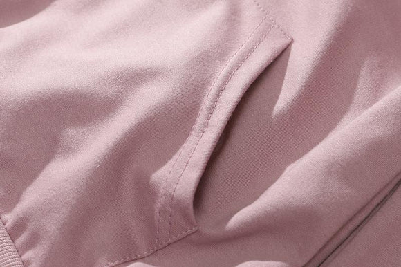 Abrigo Sudadera con Capucha y Manga Larga en Colores Lisos