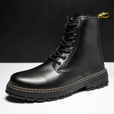 Botas Militares de Cuero Estilo Británico Negro para Hombre - Image 8