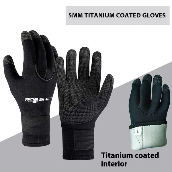 Guantes de Buceo 3.5mm con Recubrimiento Titanio - Resistentes, Cálidos y Antideslizantes