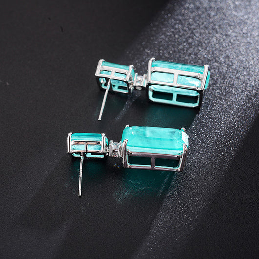 Aretes Rectangulares de Piedra Azul Marino - Gema de Alta Calidad - Image 14