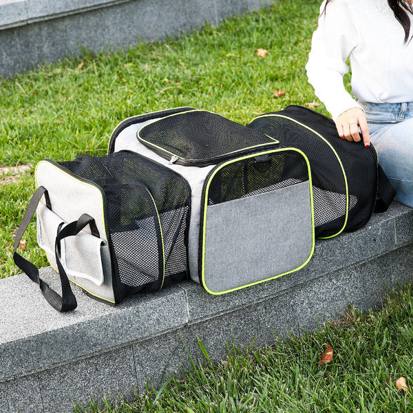 Transportín Felino Extensible Portátil con Ventilación Mejorada