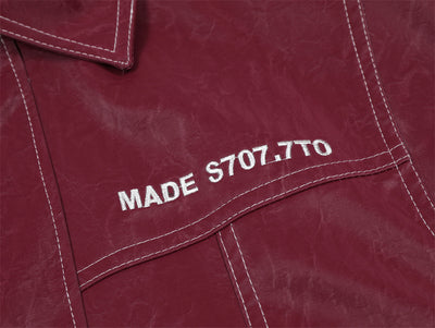 Chaqueta de Cuero PU con Costuras de Diseño y Solapa - Image 9