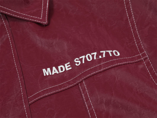 Chaqueta de Cuero PU con Costuras de Diseño y Solapa - Image 9