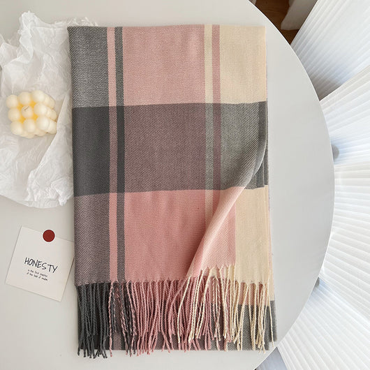Chal Pashmina Escocés con Borlas para Mujer - Tejido Grueso y Cálido - Image 10