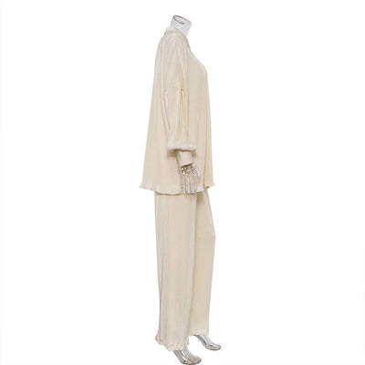 Pantalones Plisados Sueltos Estilo Retro Europeo Americano para Mujer - Image 36