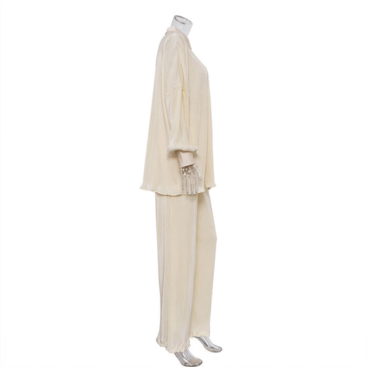 Pantalones Plisados Sueltos Estilo Retro Europeo Americano para Mujer - Image 36