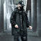 Men's Black Hip Hop Oversized Trench Coat Spring Autumn